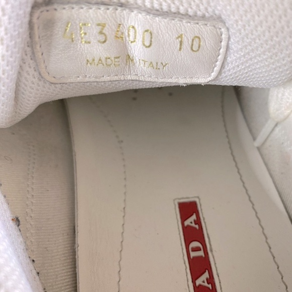 Men’s Prada Sneakers White Grey Size 10 - Picture 11 of 12